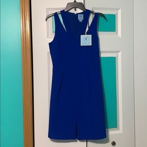 CeCe blue cut strap mini dress